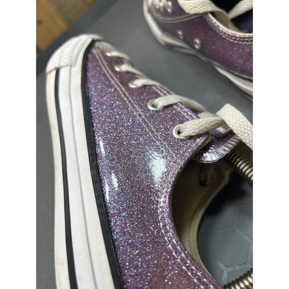 Converse All Star Junior Sneakers Purple Glitter Size 4 - Picture 5 of 7